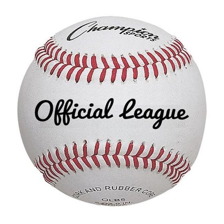 CHAMPION SPORTS Champion Sports OLB5 3 in. Full Grain Leather Official League Baseball; White & Red - Pack of 12 OLB5